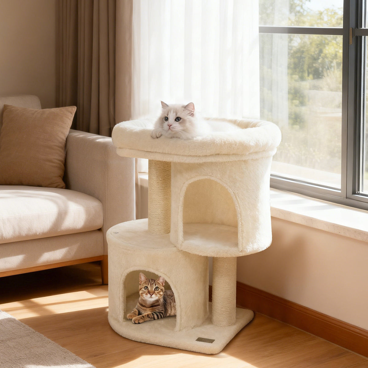 26" Cat Tower with Dual Condos