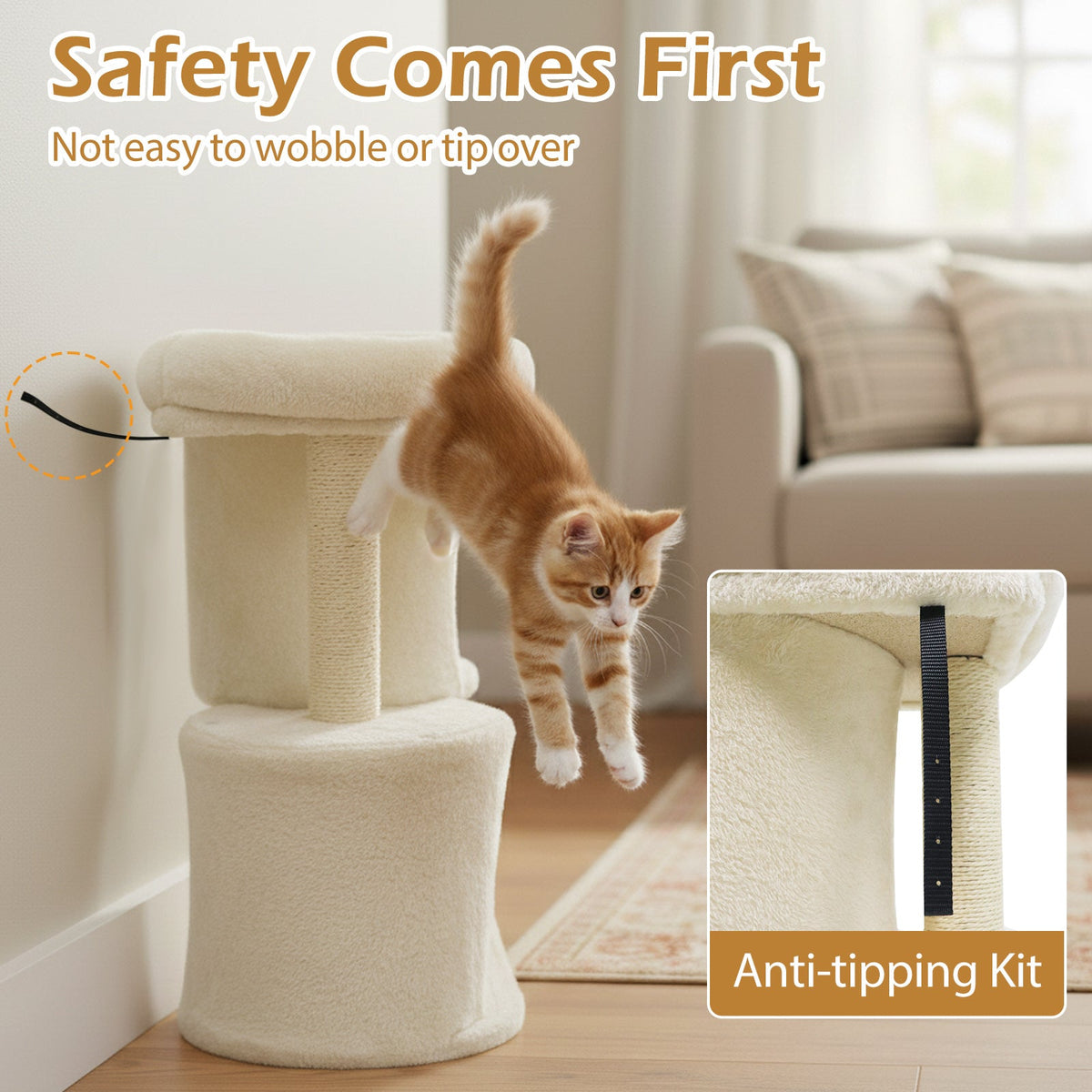 26" Cat Tower with Dual Condos