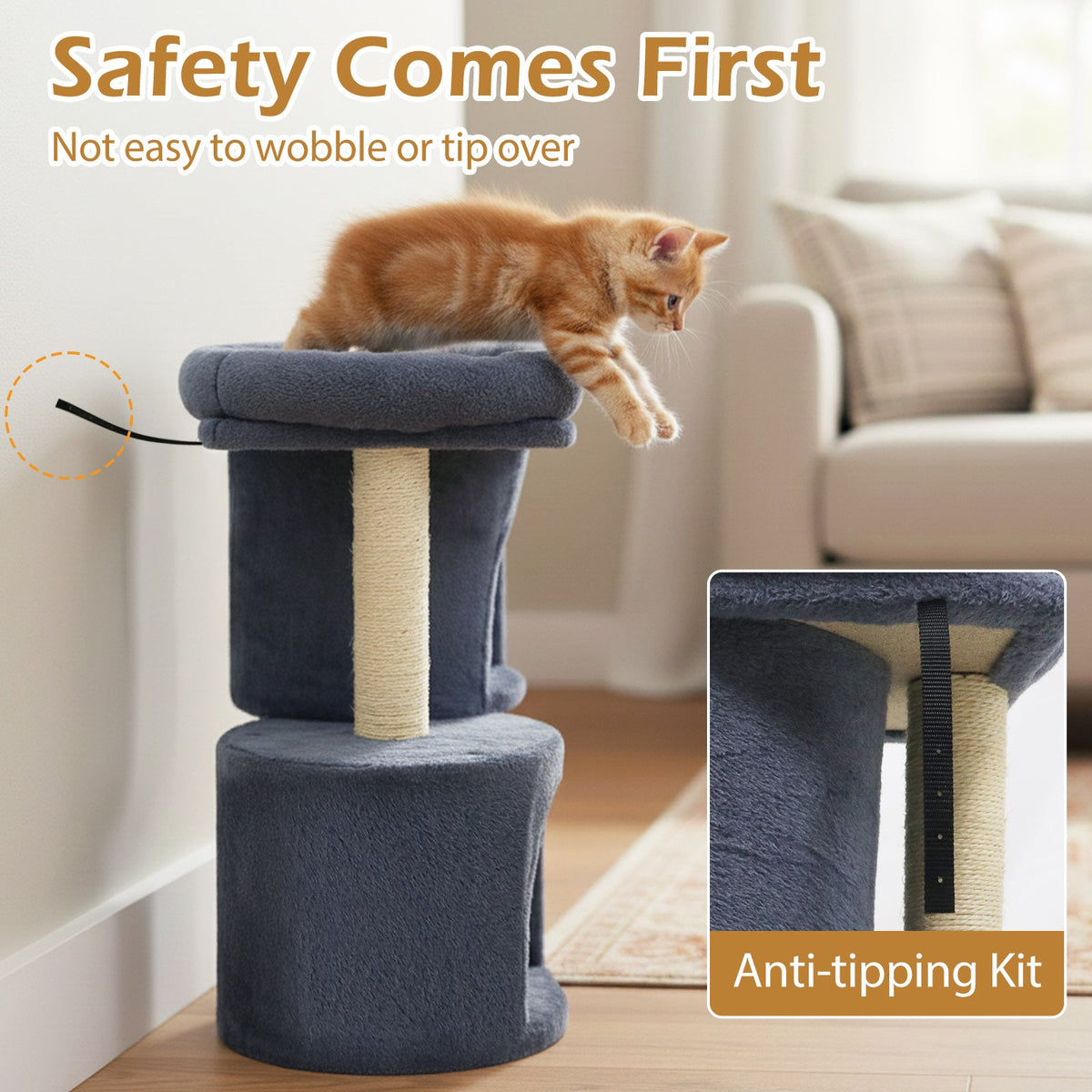 26" Cat Tower with Dual Condos