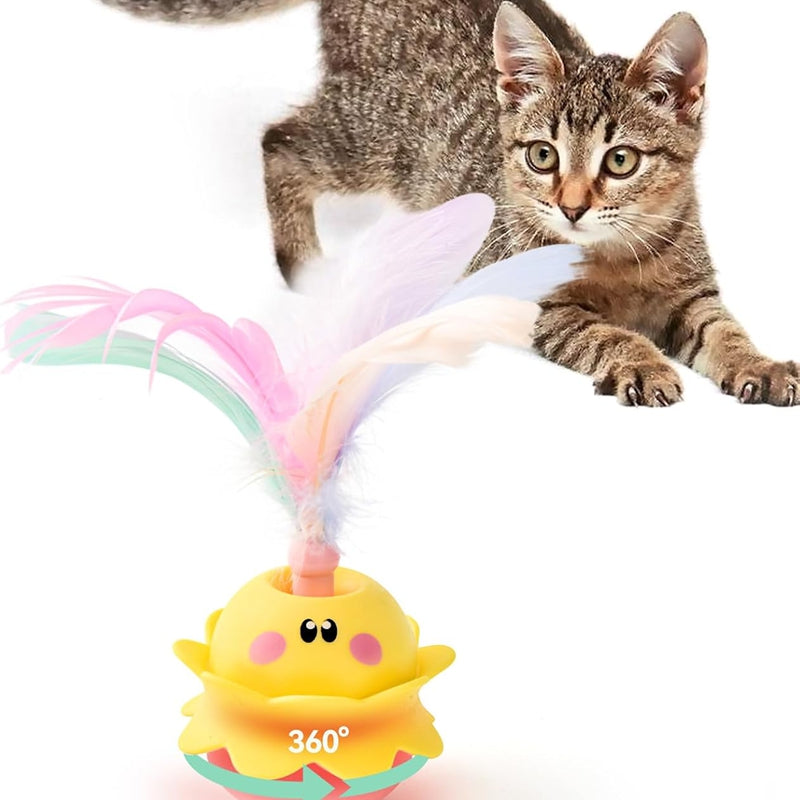 Automatic Spinning Feather Toy with LED