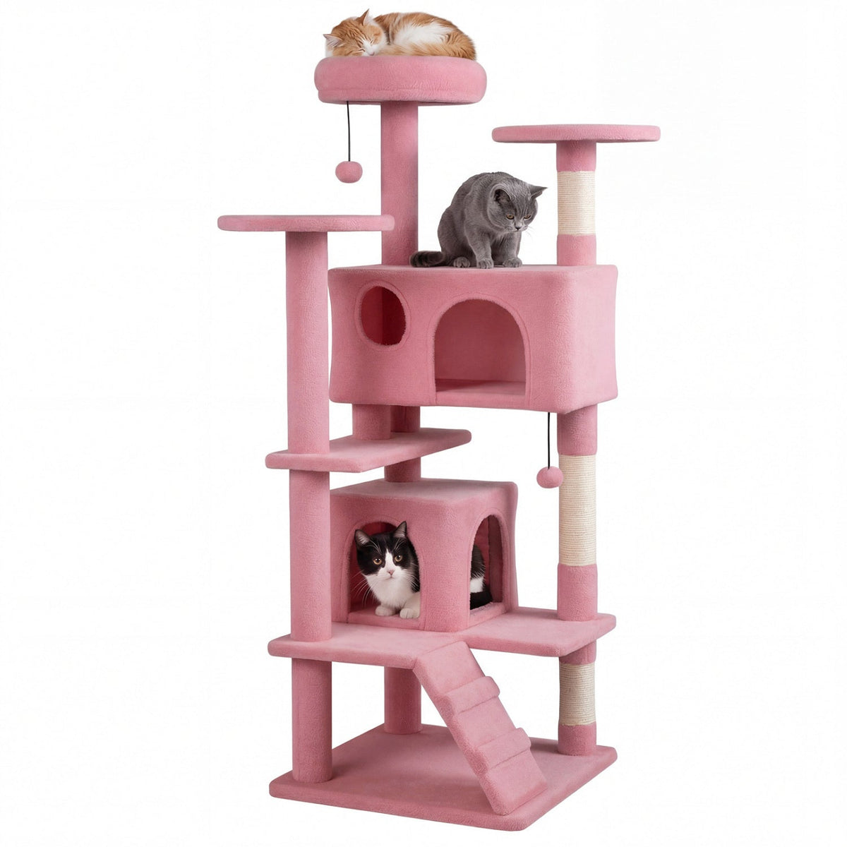 52" Cat Tree with 2 Caves