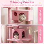 52" Cat Tree with 2 Caves