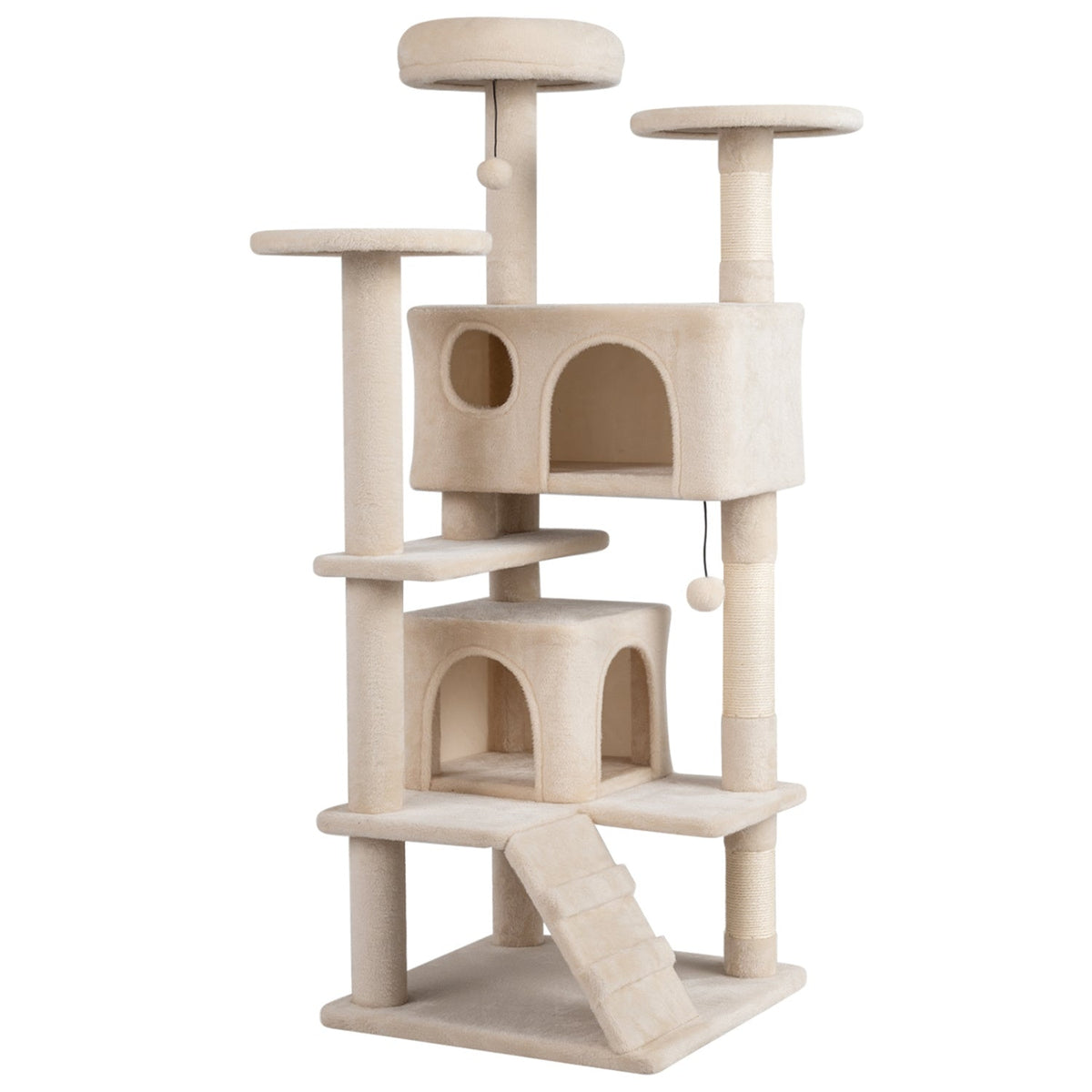 52" Cat Tree with 2 Caves