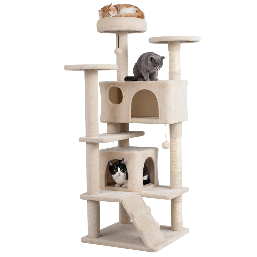 52" Cat Tree with 2 Caves