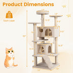 52" Cat Tree with 2 Caves