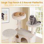 52" Cat Tree with 2 Caves