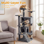 52" Cat Tree with 2 Caves
