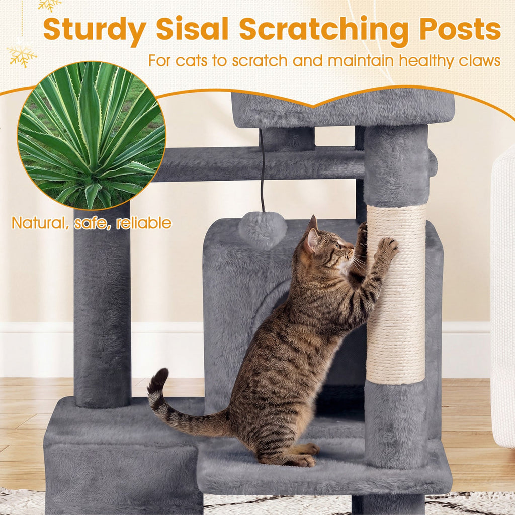 52" Cat Tree with 2 Caves