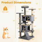 52" Cat Tree with 2 Caves