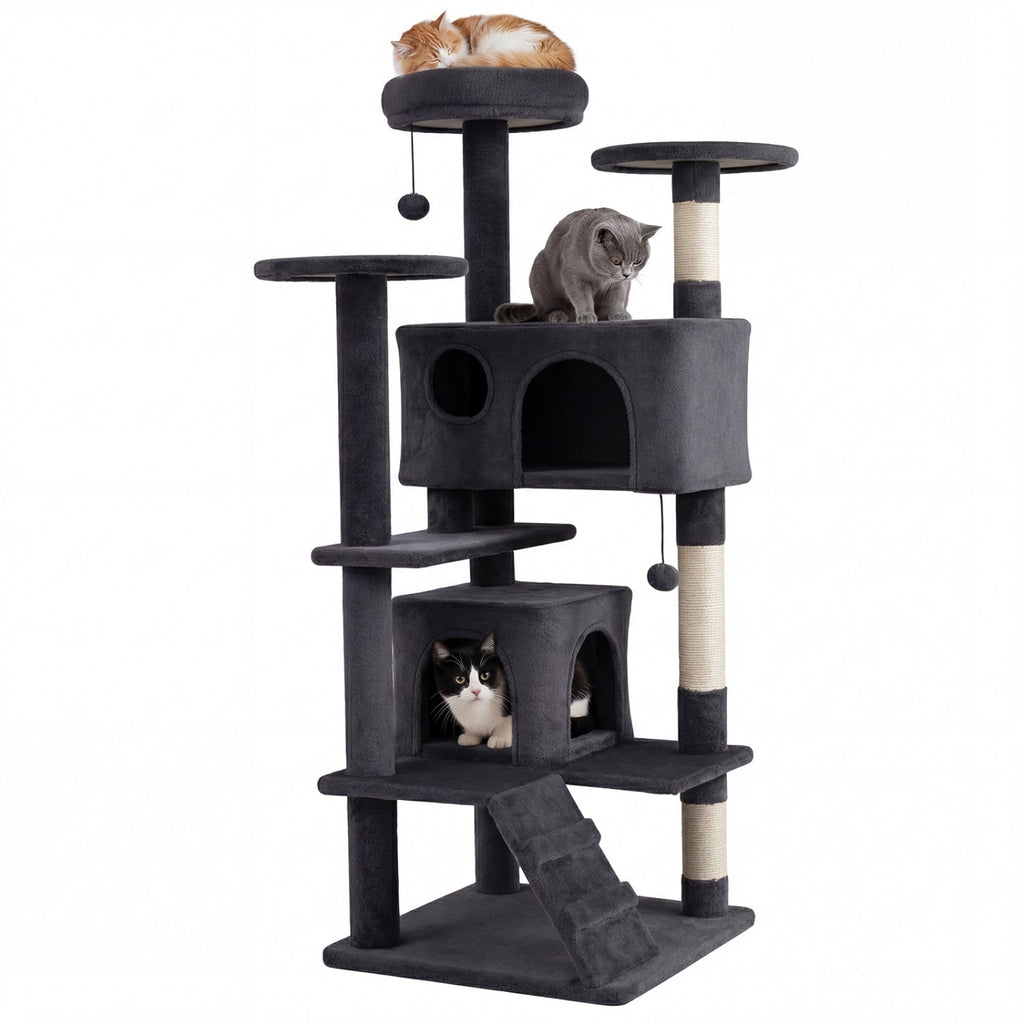 52" Cat Tree with 2 Caves