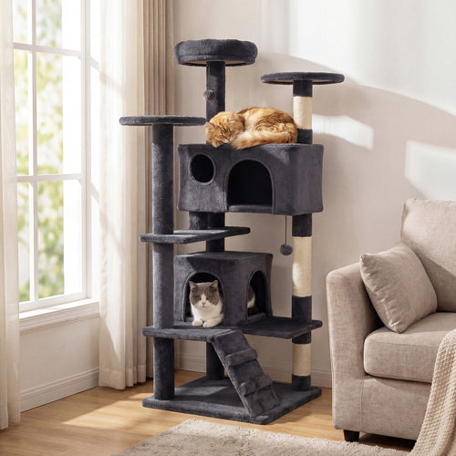 52" Cat Tree with 2 Caves