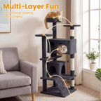 52" Cat Tree with 2 Caves