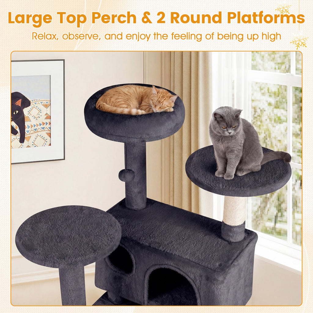 52" Cat Tree with 2 Caves