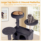 52" Cat Tree with 2 Caves