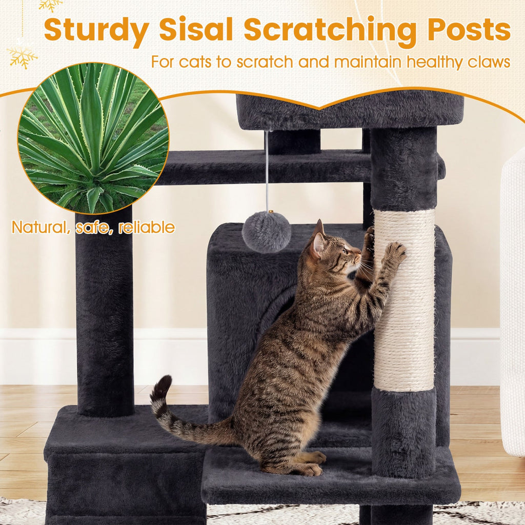 52" Cat Tree with 2 Caves