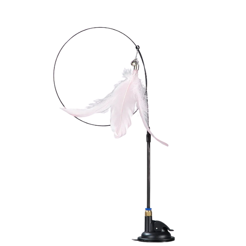 Natural Feather Teaser with Suction Cup