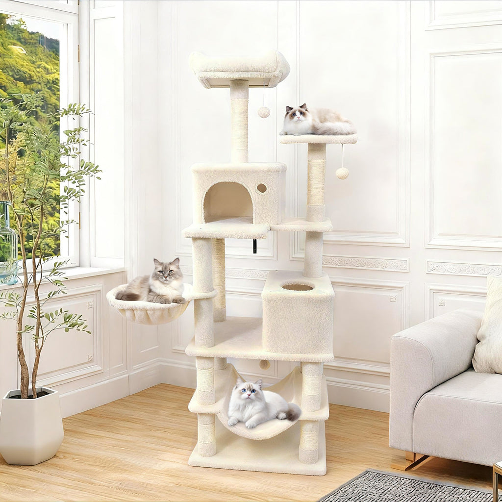 66" Cat Tree with 2 Condos