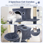 66" Cat Tree with 2 Condos