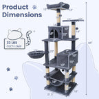 66" Cat Tree with 2 Condos
