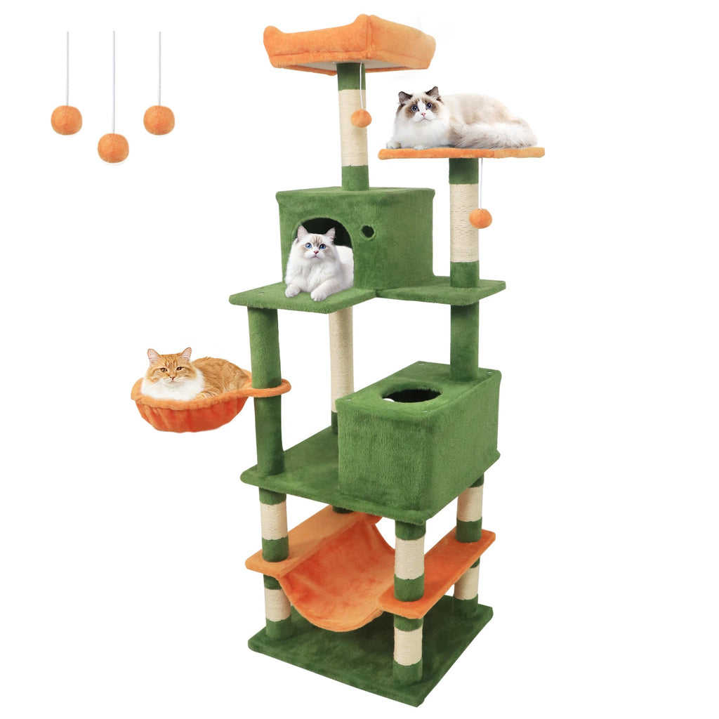 66" Cat Tree with 2 Condos