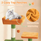 66" Cat Tree with 2 Condos