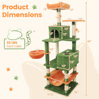 66" Cat Tree with 2 Condos