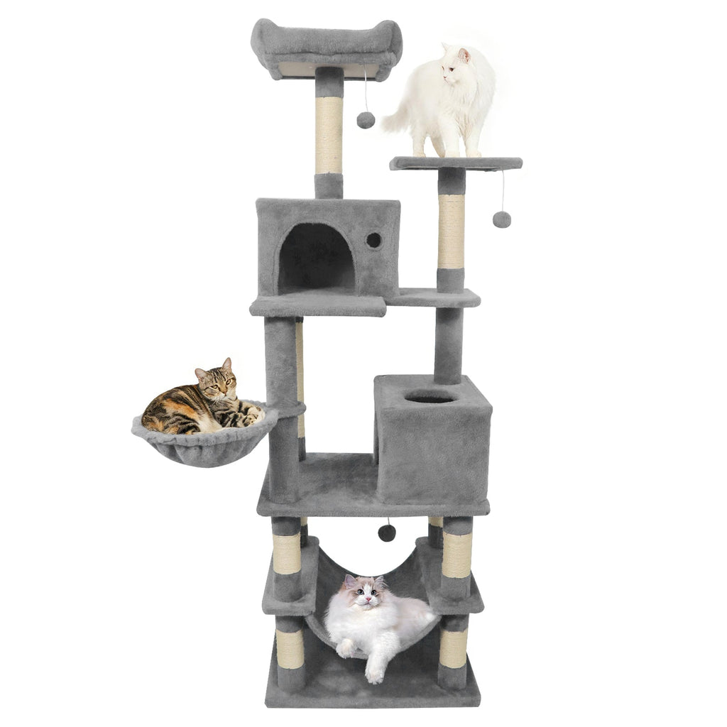 66" Cat Tree with 2 Condos