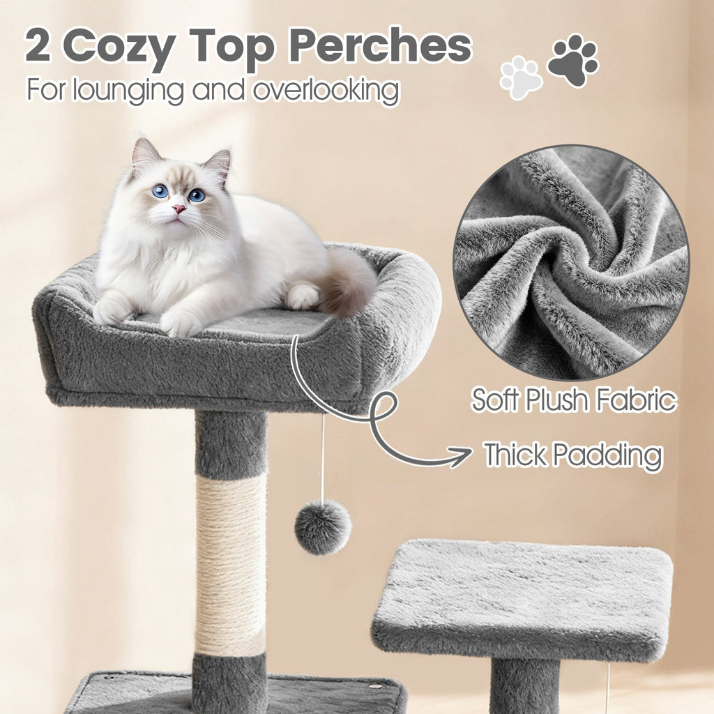66" Cat Tree with 2 Condos