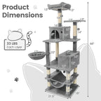 66" Cat Tree with 2 Condos