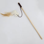Wooden Feather Teaser Wand