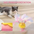 Automatic Spinning Feather Toy with LED