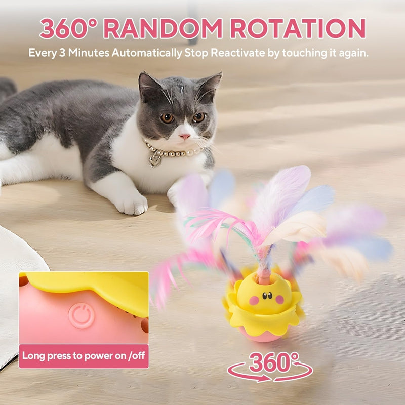 Automatic Spinning Feather Toy with LED