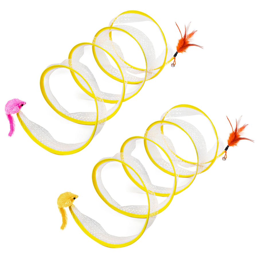 Spring Cat Tunnels with Toys, 2-Pack