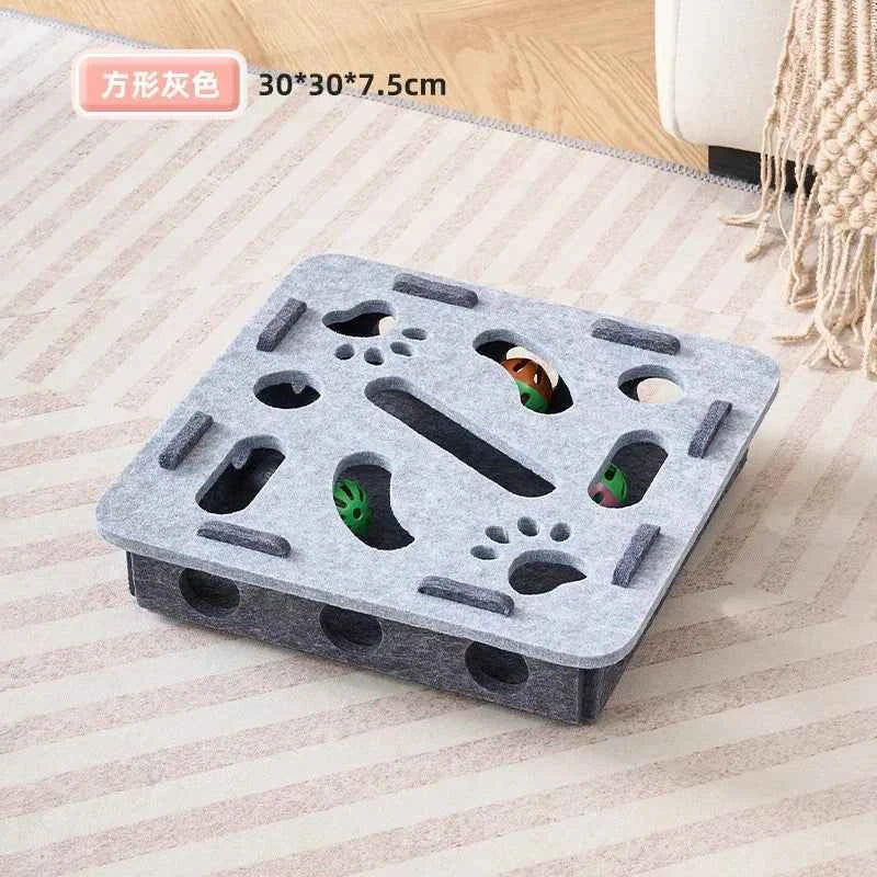 Cat Puzzle Toy with Sisal Scratching Post