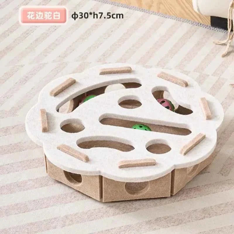 Cat Puzzle Toy with Sisal Scratching Post