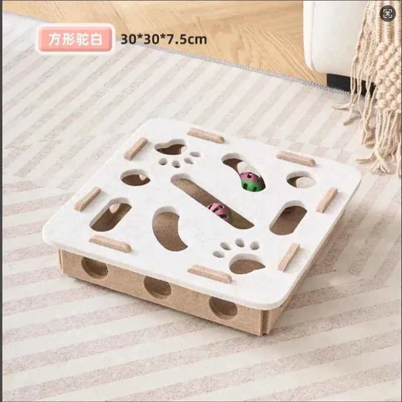 Cat Puzzle Toy with Sisal Scratching Post