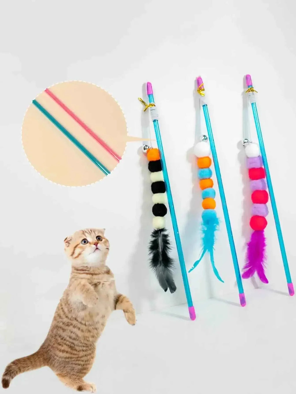 Elastic String Wand with Fur Bug