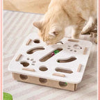 Cat Puzzle Toy with Sisal Scratching Post