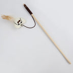 Wooden Feather Teaser Wand