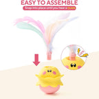 Automatic Spinning Feather Toy with LED